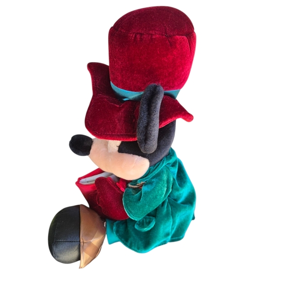 Disney Parks Mickey Mouse Christmas Caroler Velvet Plush Sings Jingle Bells - Picture 3 of 7
